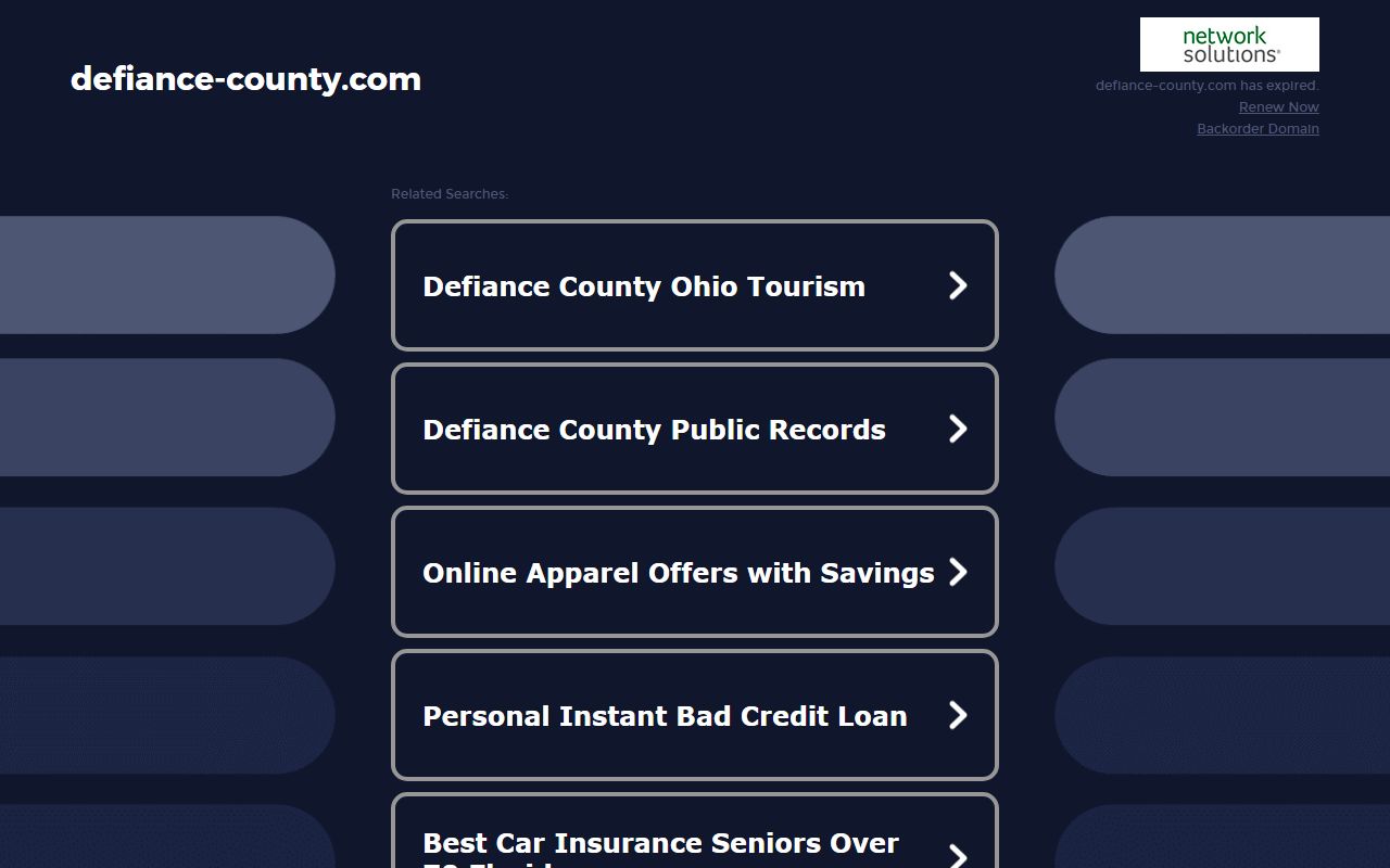 Defiance County Court of Common Pleas website for court records