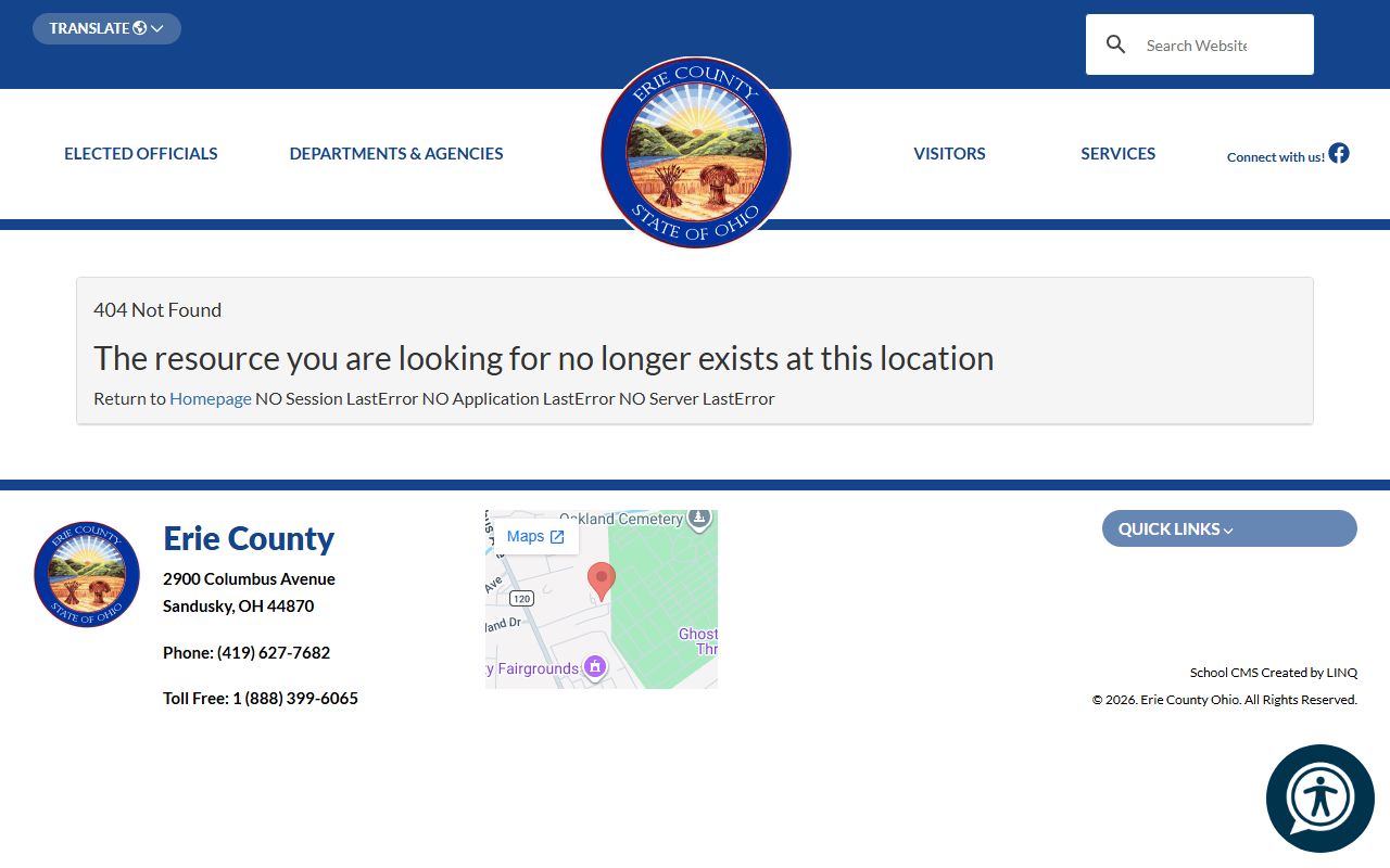 Erie County Clerk of Courts website for Erie County court records