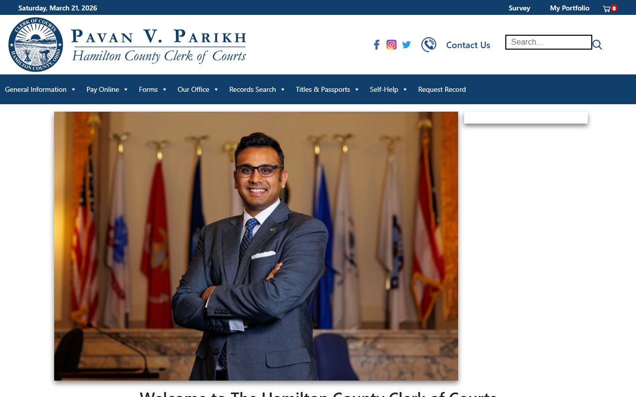 Hamilton County Clerk of Courts records search system for court records