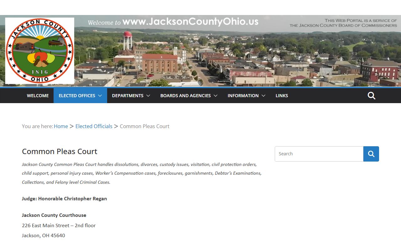 Jackson County Clerk of Courts page for Jackson County court records