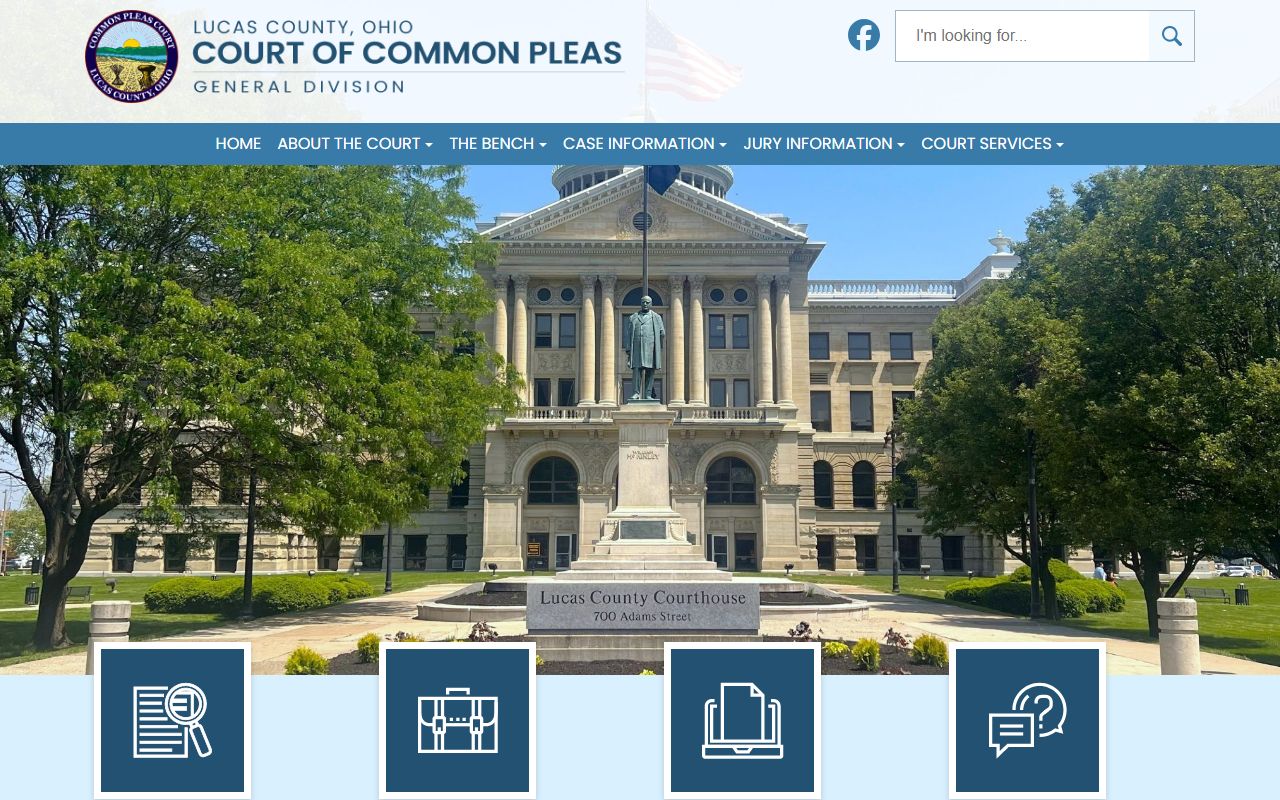Lucas County Court of Common Pleas website for court records