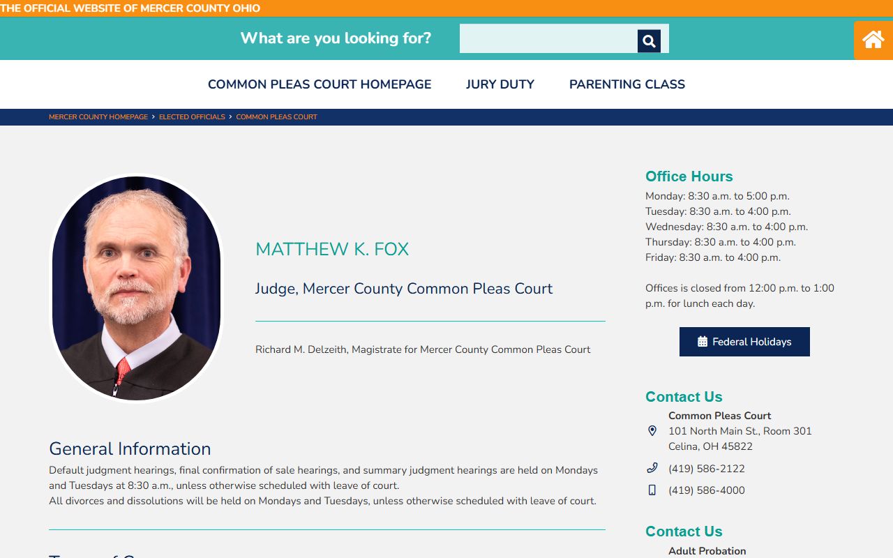 Mercer County Court of Common Pleas for court records