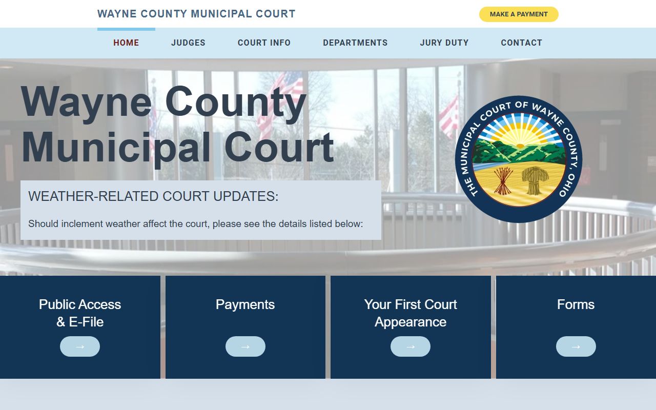 Wayne County Municipal Court website for court records