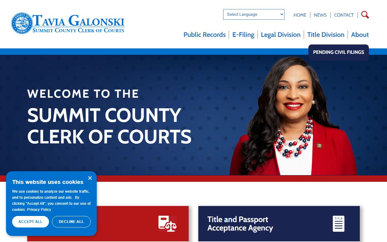 Summit County Clerk of Courts online portal for court records
